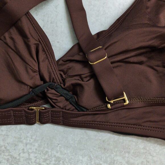 La Blanca Java (Brown) Island Goddess Underwire Twist Front Bra Top Size 8 New - Picture 4 of 11